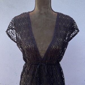 Black Crochet Swim Cover-Up